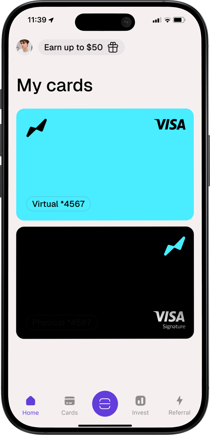 Tarjetas físicas y virtuales de Offramp